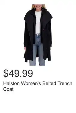 Costco Halston Women's Belted Trench Coat offer