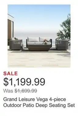 Costco Grand Leisure Vega 4-piece Outdoor Patio Deep Seating Set offer