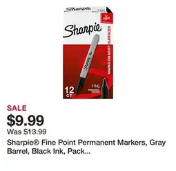 Office Depot Sharpie Fine Point Permanent Markers, Gray Barrel, Black Ink, Pack Of 12 offer