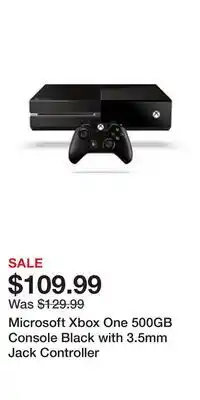 Game Stop Microsoft Xbox One 500GB Console Black with 3.5mm Jack Controller offer