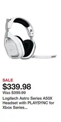 Game Stop Logitech Astro Series A50X Headset with PLAYSYNC for Xbox Series X/S, PlayStation 5, and PC - White offer