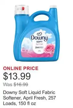 Costco Downy Soft Liquid Fabric Softener, April Fresh, 257 Loads, 150 fl oz offer