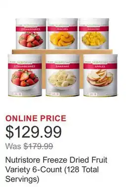 Costco Nutristore Freeze Dried Fruit Variety 6-Count (128 Total Servings) offer