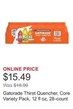 Costco Gatorade Thirst Quencher, Core Variety Pack, 12 fl oz, 28-count offer