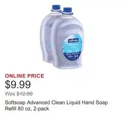 Costco Softsoap Advanced Clean Liquid Hand Soap Refill 80 oz, 2-pack offer