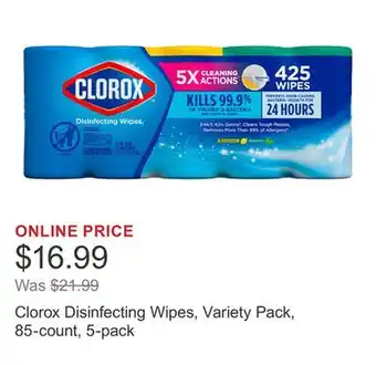 Costco Clorox Disinfecting Wipes, Variety Pack, 85-count, 5-pack offer