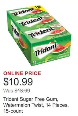 Costco Trident Sugar Free Gum, Watermelon Twist, 14 Pieces, 15-count offer