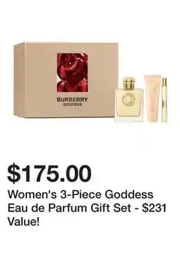 Belk Women's 3-Piece Goddess Eau de Parfum Gift Set - $231 Value! offer