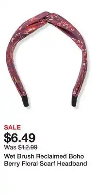 Ulta Beauty Wet Brush Reclaimed Boho Berry Floral Scarf Headband offer