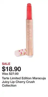 Ulta Beauty Tarte Limited Edition Maracuja Juicy Lip Cherry Crush Collection offer