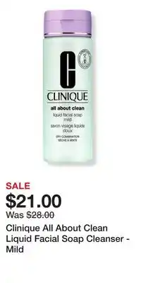 Ulta Beauty Clinique All About Clean Liquid Facial Soap Cleanser - Mild offer