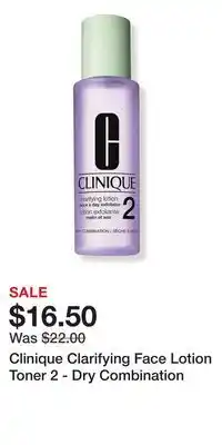 Ulta Beauty Clinique Clarifying Face Lotion Toner 2 - Dry Combination offer