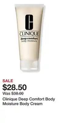 Ulta Beauty Clinique Deep Comfort Body Moisture Body Cream offer
