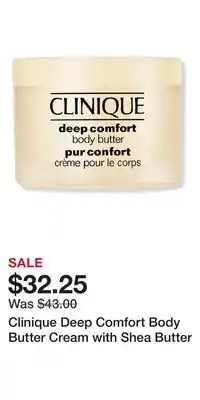Ulta Beauty Clinique Deep Comfort Body Butter Cream with Shea Butter offer