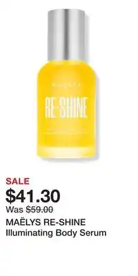 Ulta Beauty MAËLYS RE-SHINE Illuminating Body Serum offer