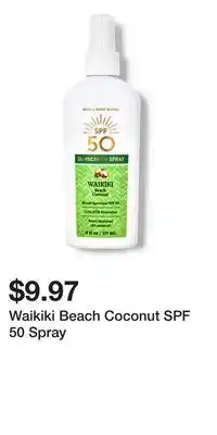 Bath & Body Works Waikiki Beach Coconut SPF 50 Spray offer