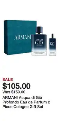 Ulta Beauty ARMANI Acqua di Giò Profondo Eau de Parfum 2 Piece Cologne Gift Set offer