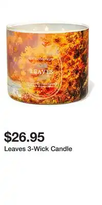 Bath & Body Works Leaves 3-Wick Candle offer