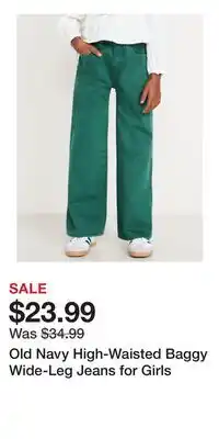 Old Navy Old Navy High-Waisted Baggy Wide-Leg Jeans for Girls offer