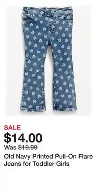 Old Navy Old Navy Printed Pull-On Flare Jeans for Toddler Girls offer