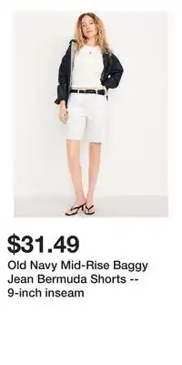 Old Navy Old Navy Mid-Rise Baggy Jean Bermuda Shorts -- 9-inch inseam offer