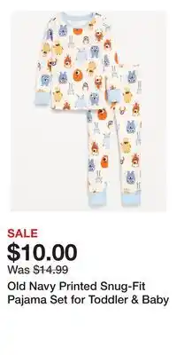 Old Navy Old Navy Printed Snug-Fit Pajama Set for Toddler & Baby offer