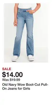 Old Navy Old Navy Wow Boot-Cut Pull-On Jeans for Girls offer