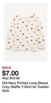 Old Navy Old Navy Printed Long-Sleeve Cozy Waffle T-Shirt for Toddler Girls offer