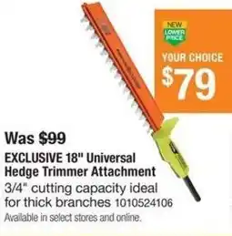 The Home Depot Ryobi Universal Hedge Trimmer Attachment 18" offer