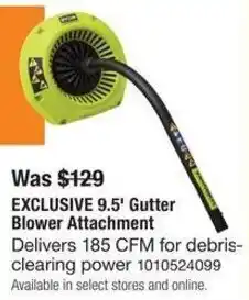 The Home Depot Ryobi 9.5' Gutter Blower Attachment offer