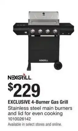 The Home Depot NEXGRILL EXCLUSIVE 4-Burner Gas Grill offer