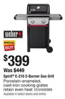 The Home Depot weber Spirit E-210 2-Burner Gas Grill offer