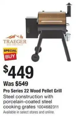 The Home Depot TRAEGER Pro Series 22 Wood Pellet Grill offer