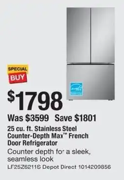 The Home Depot LG stainless steel counter-depth max french door refrigerator offer