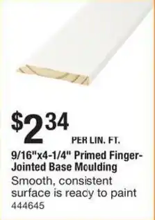 The Home Depot Primed Finger- Jointed Base Moulding offer