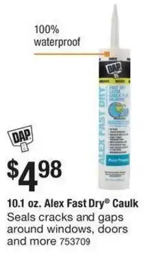 The Home Depot Alex Fast Dry Caulk offer
