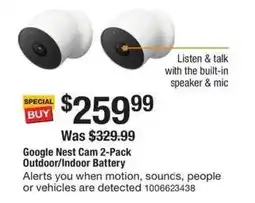 The Home Depot Google Nest Cam 2-Pack Outdoor Indoor Battery offer