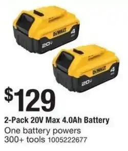 The Home Depot DeWalt 20V Max 4.0Ah Battery offer