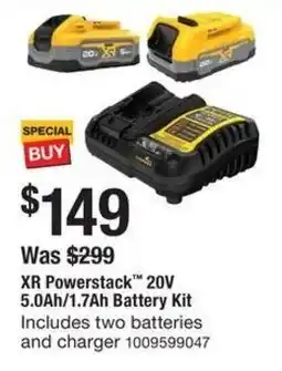 The Home Depot DeWalt XR Powerstack 20V 5.0Ah/1.7Ah Battery Kit offer