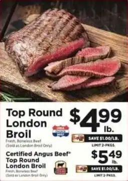 ShopRite Top round london broil offer