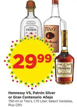 Food 4 Less Hennessy VS, Patrón Silver or Gran Centenario Añejo offer