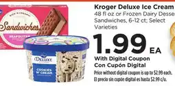 Food 4 Less Kroger Deluxe Ice Cream offer