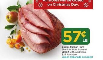 Food 4 Less Cook's Portion Ham offer