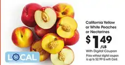 Ralphs California Yellow or White Peaches or Nectarines offer