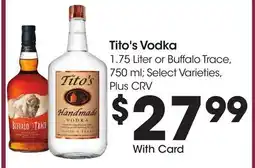 Ralphs Tito's Vodka offer