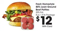 Ralphs Fresh Homestyle 80% Lean Ground Beef Patties offer