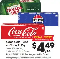 Ralphs Coca-Cola, Pepsi or Canada Dry offer