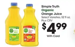Ralphs Simple Truth Organic Orange Juice offer