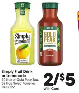 Ralphs Simply Fruit Drink or Lemonade offer