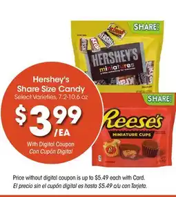 Ralphs Hershey's Share Size Candy offer
